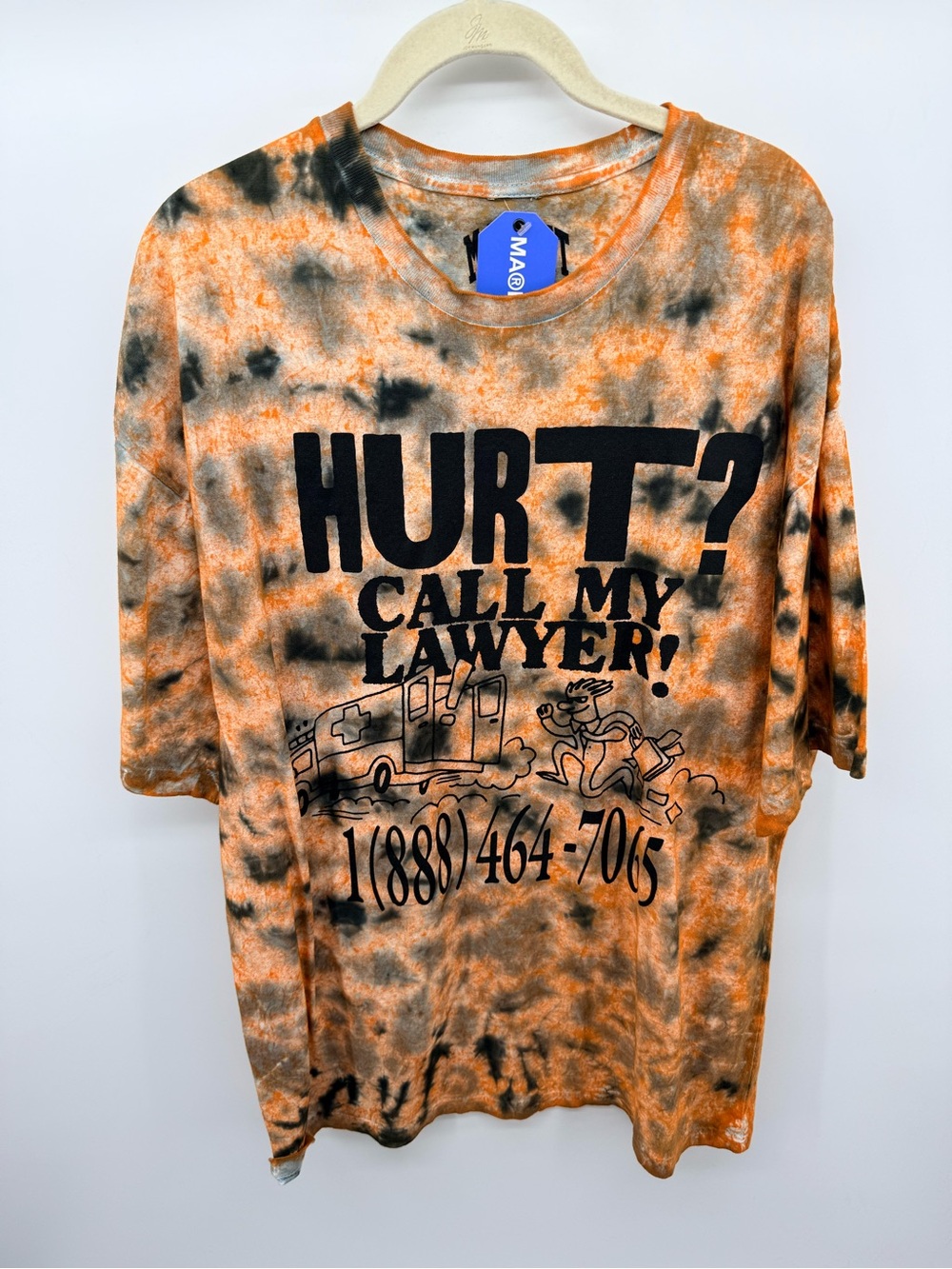 Arket Orange & Black Tie-Dye Graphic Tee